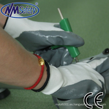 NMSAFETY guantes de mano de nitrilo gris para seguridad industrial que trabajan guantes en388
